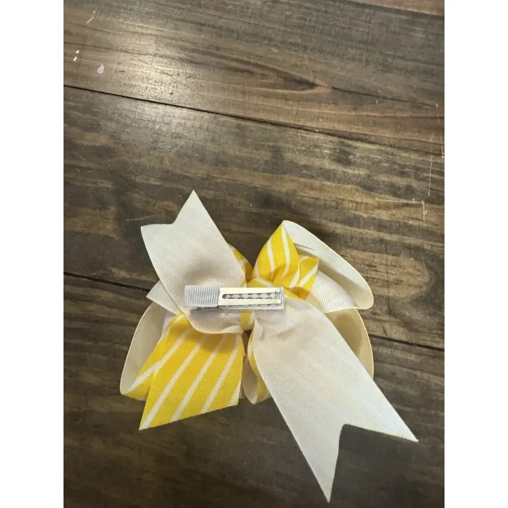 Matilda Jane Hair bows Yellow And White, Navy And White